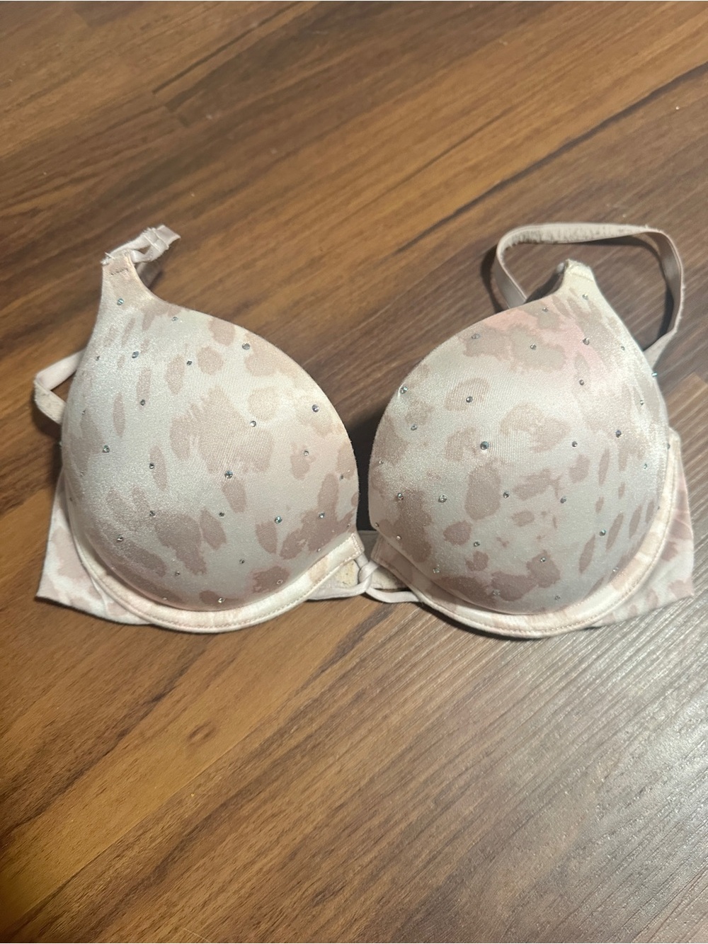 Women's Victoria’s Secret Miraculous Plunge Padded Bra with Subtle Animal Print